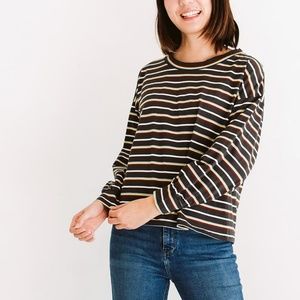 Melanie Black Vintage-Inspired Stripe Top